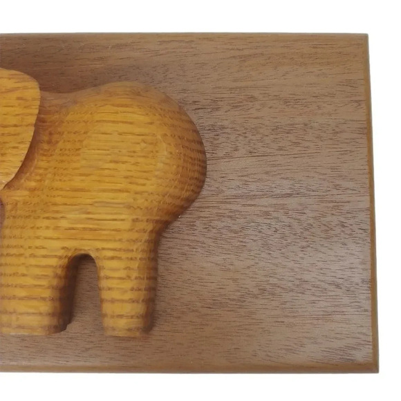 Wooden Elephant Wall Plaque - Picture 4 of 5